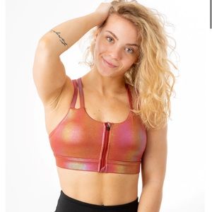 Curves N Combatboots - Zip Front Shimmer Bra (M)